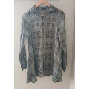 CP Shades 100% Silk Hand Dyed Button Down Tunic Top S